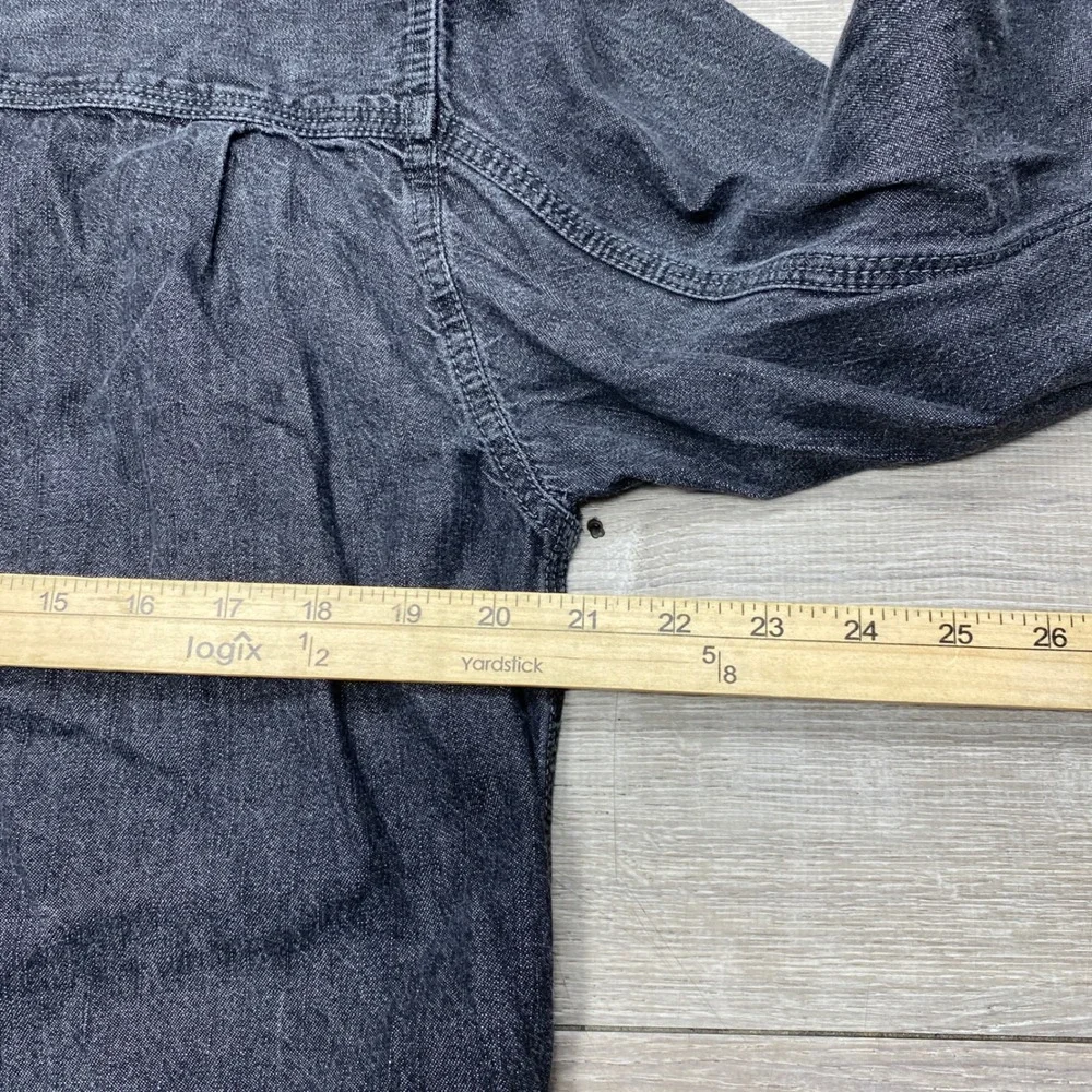 Levi Strauss Denim Shirt Mens M Black Long Sleeve Metal Button Up Workwear